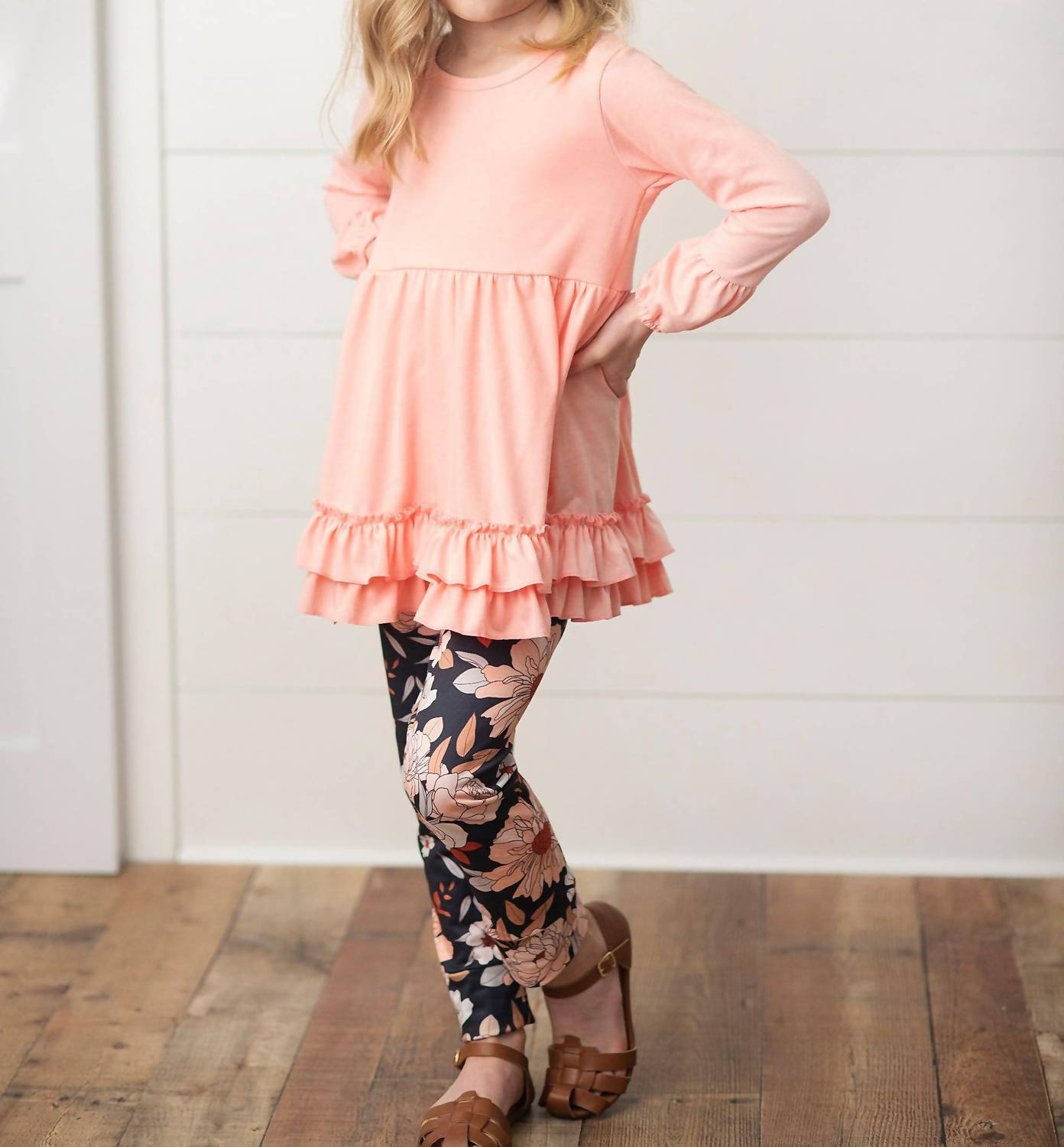 Kid's Ruffle Top & Floral Pant Set