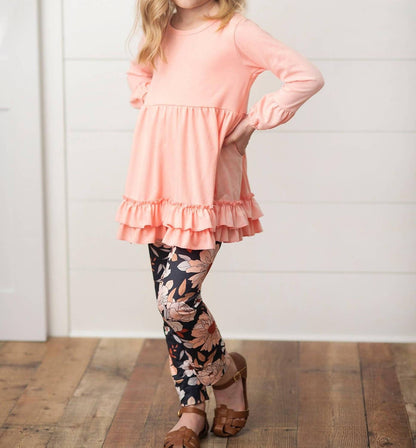 Kid's Ruffle Top & Floral Pant Set