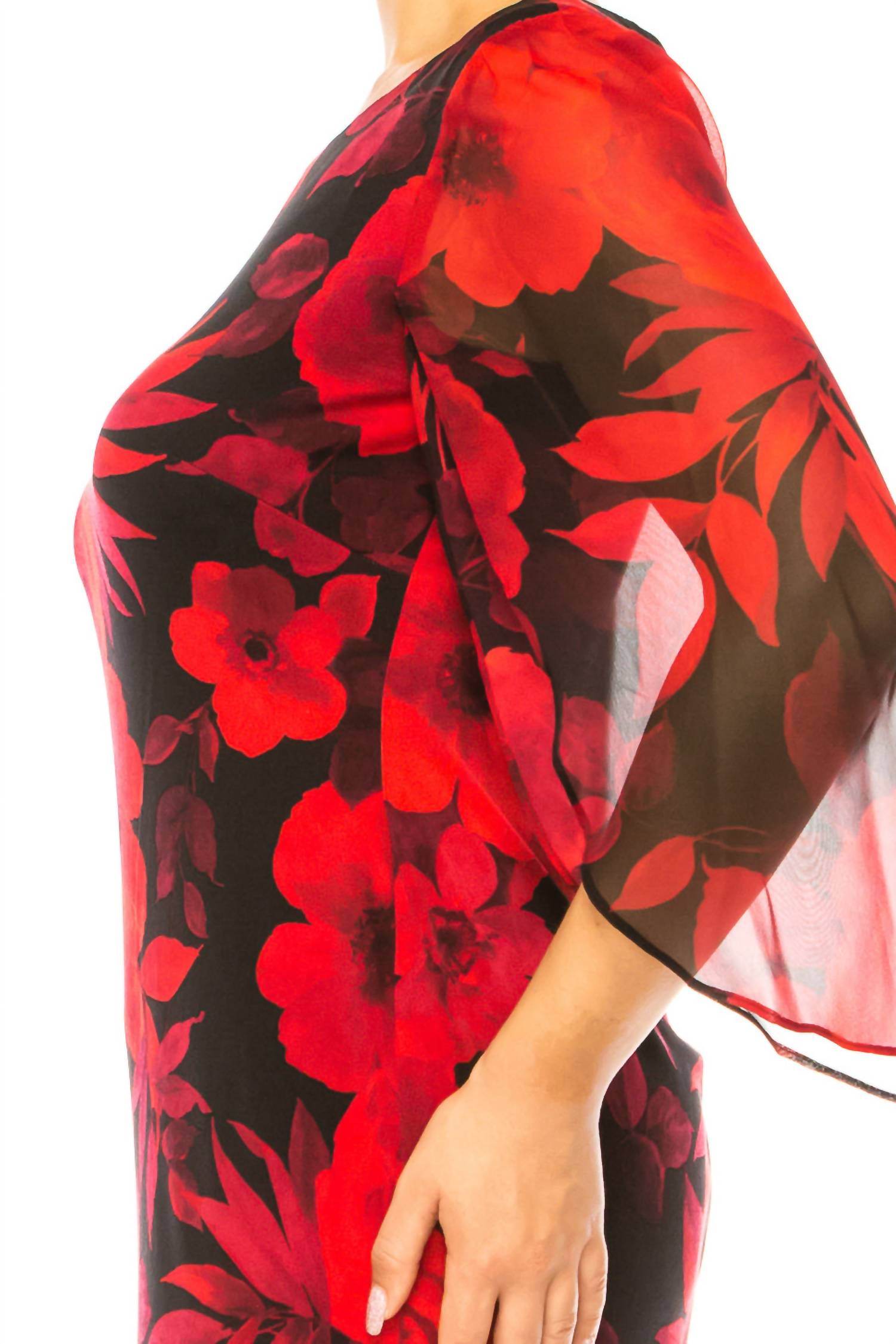 Connected Apparel - Floral Split-sleeve Sheath Dress - Rack Hunt