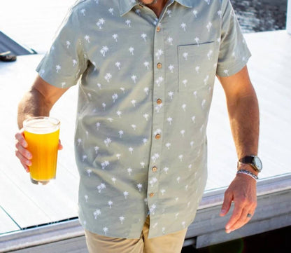 Men's Simple Palm Hemp Linen Woven Shirt