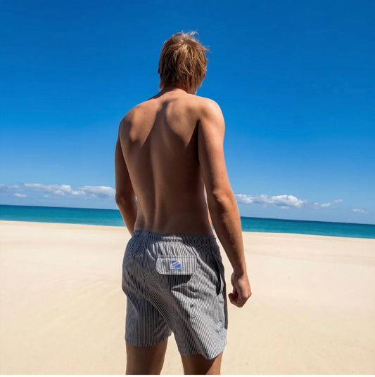 Seersucker With Liner Swim Shorts