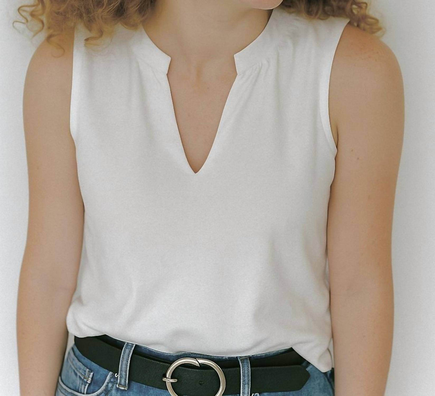 SHANNALEE - 100% COTTON CUT NECK A-LINE TOP - Rack Hunt -