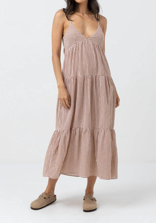 Women's Lola Check Tiered Midi Dress