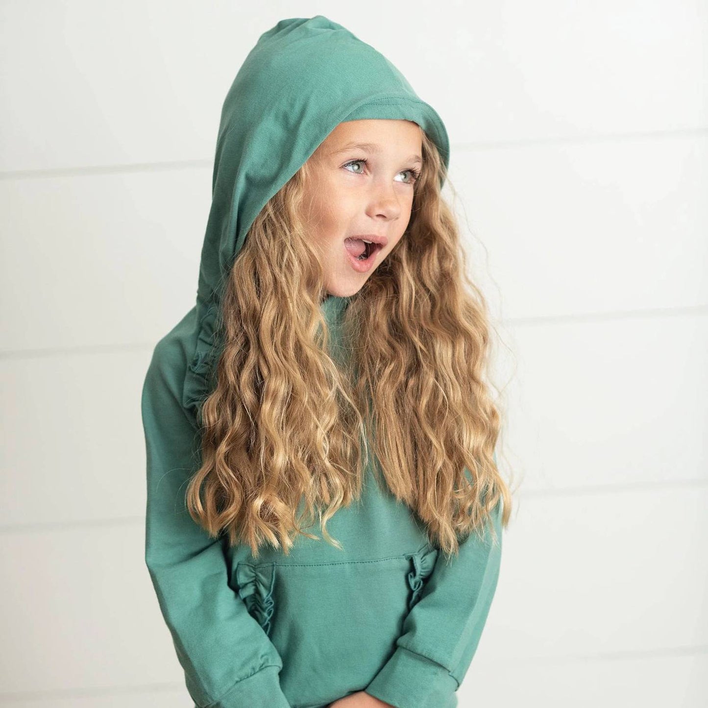 Girl's Ruffle Hoodie