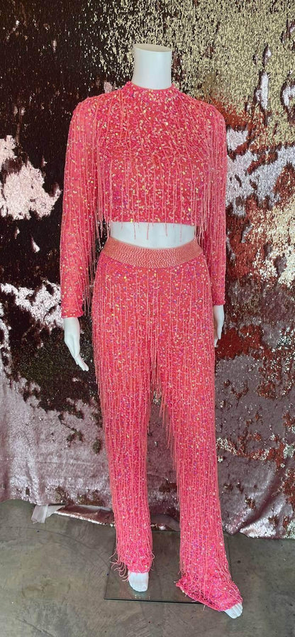 Aleta - Two-piece Sequin Jumpsuit - Rack Hunt