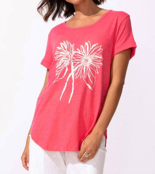 Destination Floral Cuff Sleeve Tee