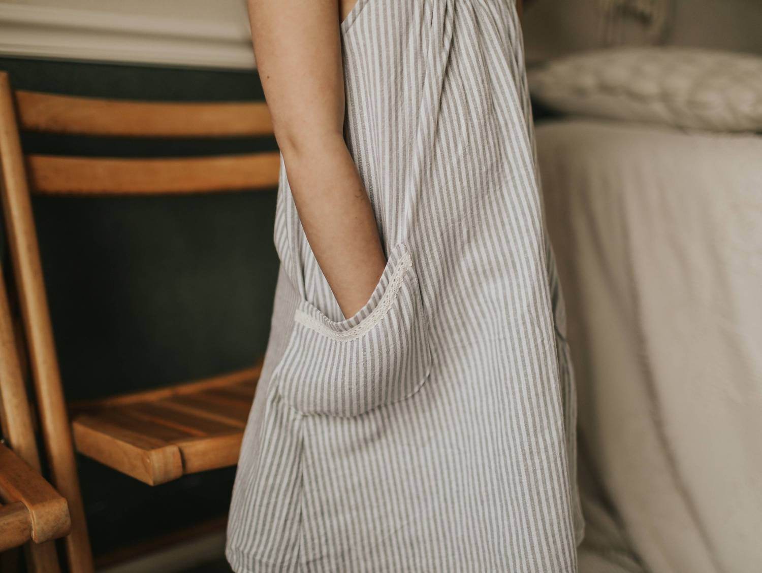 Tate & Adele - Yoke Dress With Pockets - Rack Hunt -