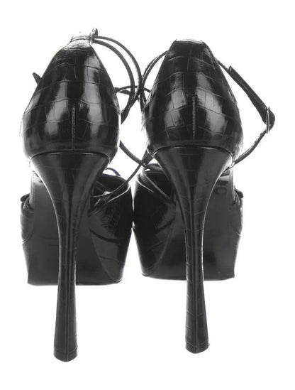 Arielle Baron - Preloved Women's Leather Embossed D'orsay Pumps - Rack Hunt