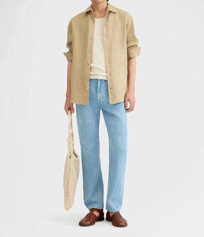 Cotton Linen Straight Leg Jean