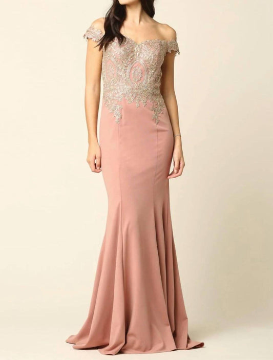 Off Shoulder Fitted Long Mermaid Dress