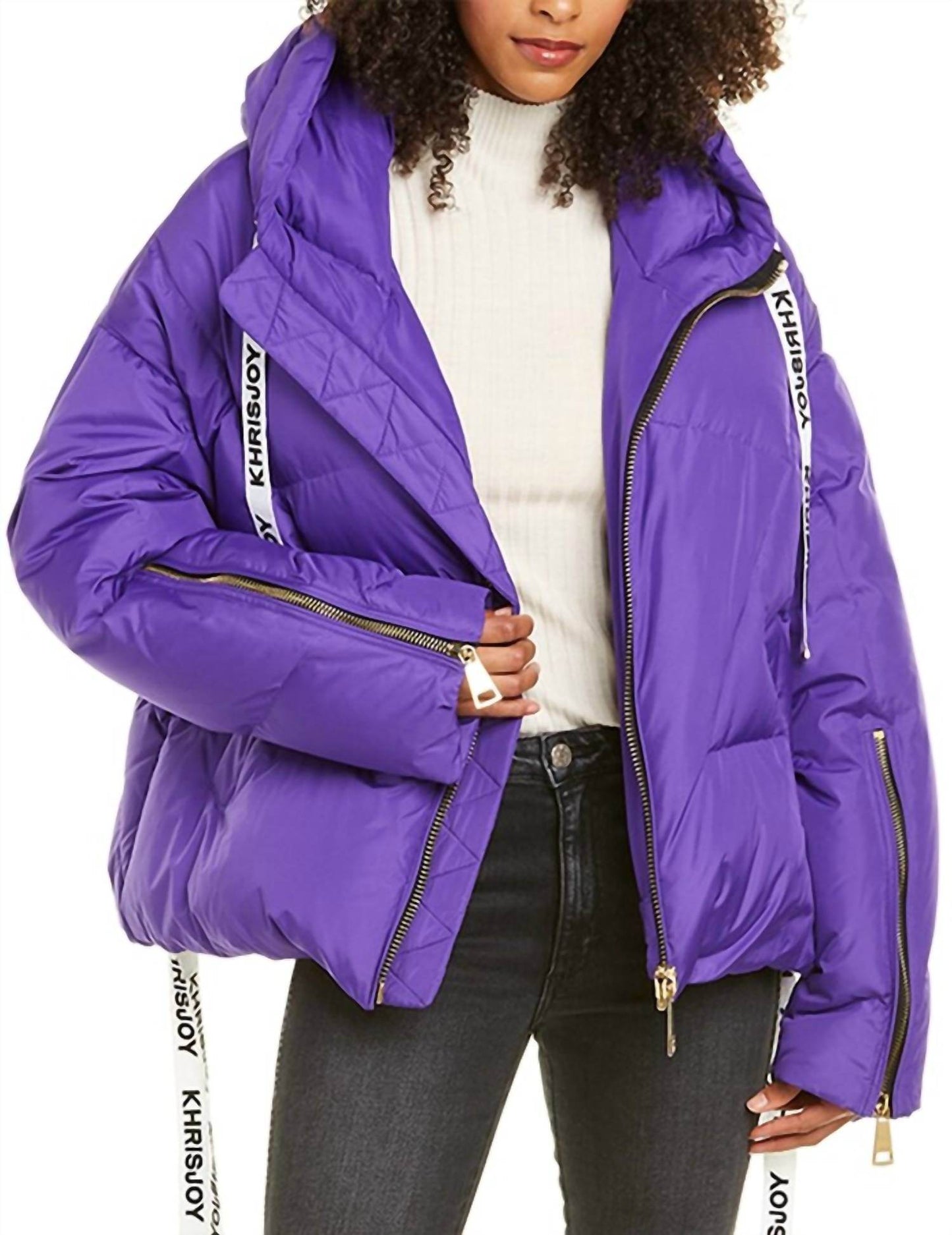 Khrisjoy - PRE-LOVED Iconic hooded puffer jacket with gold zippers - Rack Hunt -