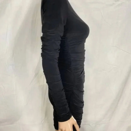 NA-KD - Women’s Ruched Mesh Dress - Rack Hunt