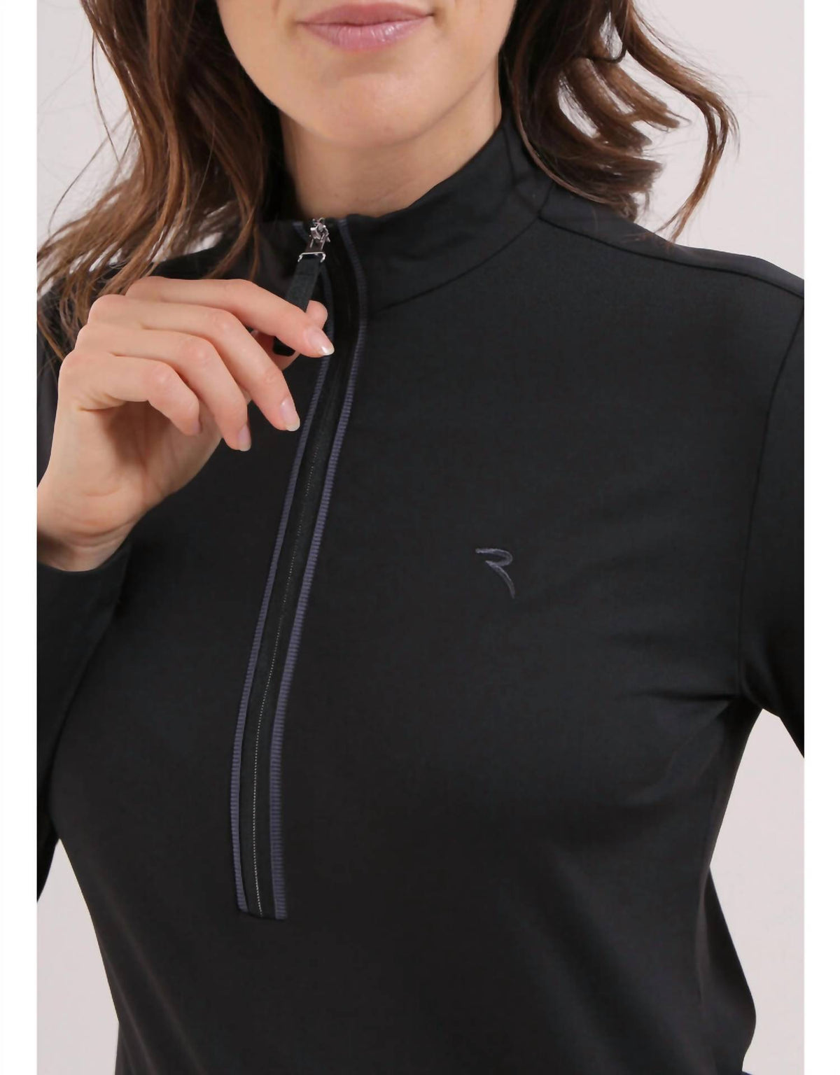 Trapezista Long Sleeve Zip Mock Top