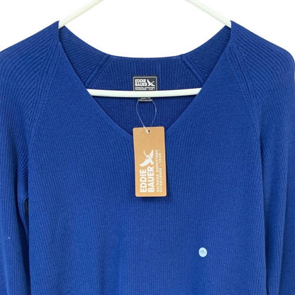 Women's Cotton Long Sleeve Cascadia V Neck Sweater
