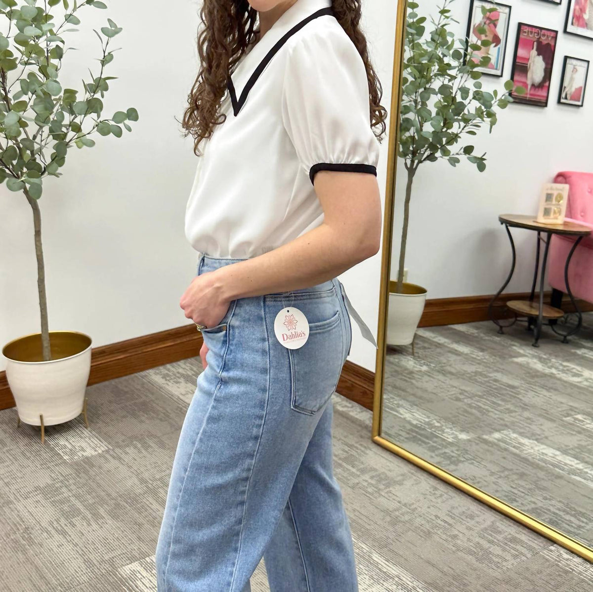 Button Up Short Sleeve Blouse