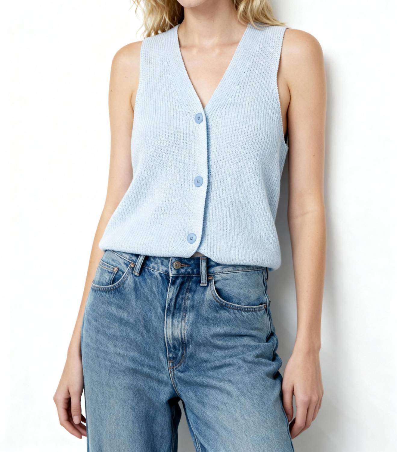 Cotton Cashmere Knit Vest