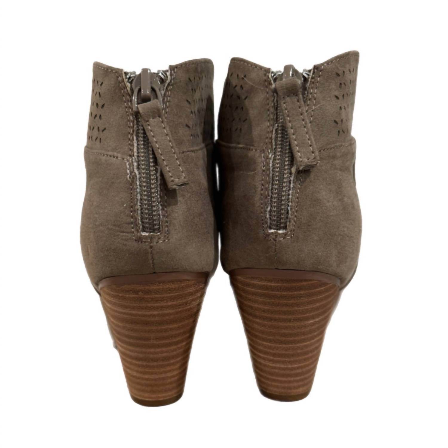 Violet & Red - Women's Lazer Cut Topline Boho Chic Heeled Bootie - Rack Hunt -