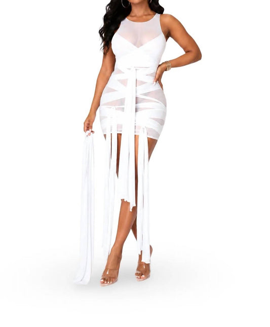 Make A Wish - Sleeveless Sheer Self Tie Cover Up Dress