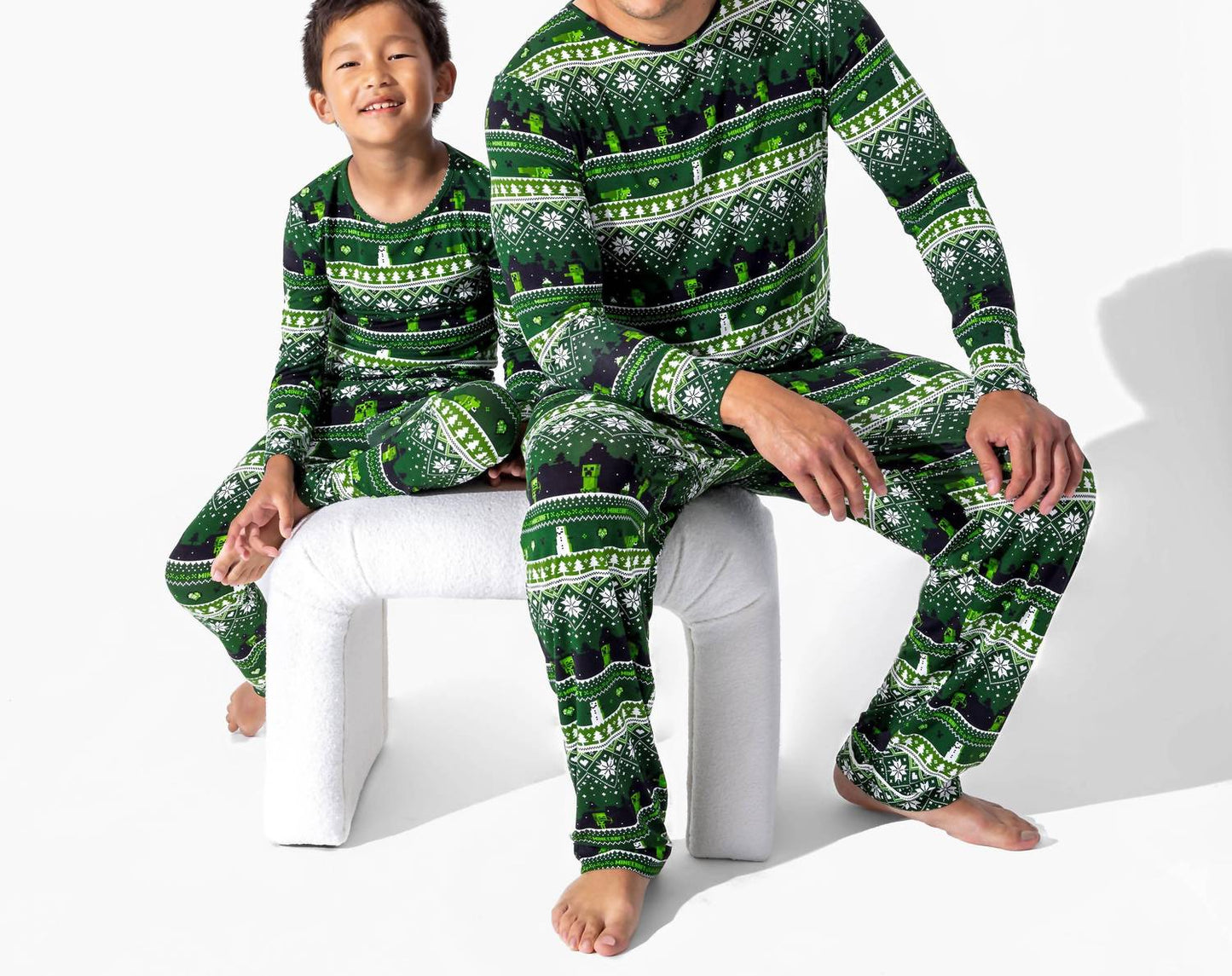 Men's Minecraft Creeper Holiday Bamboo Pajama Set