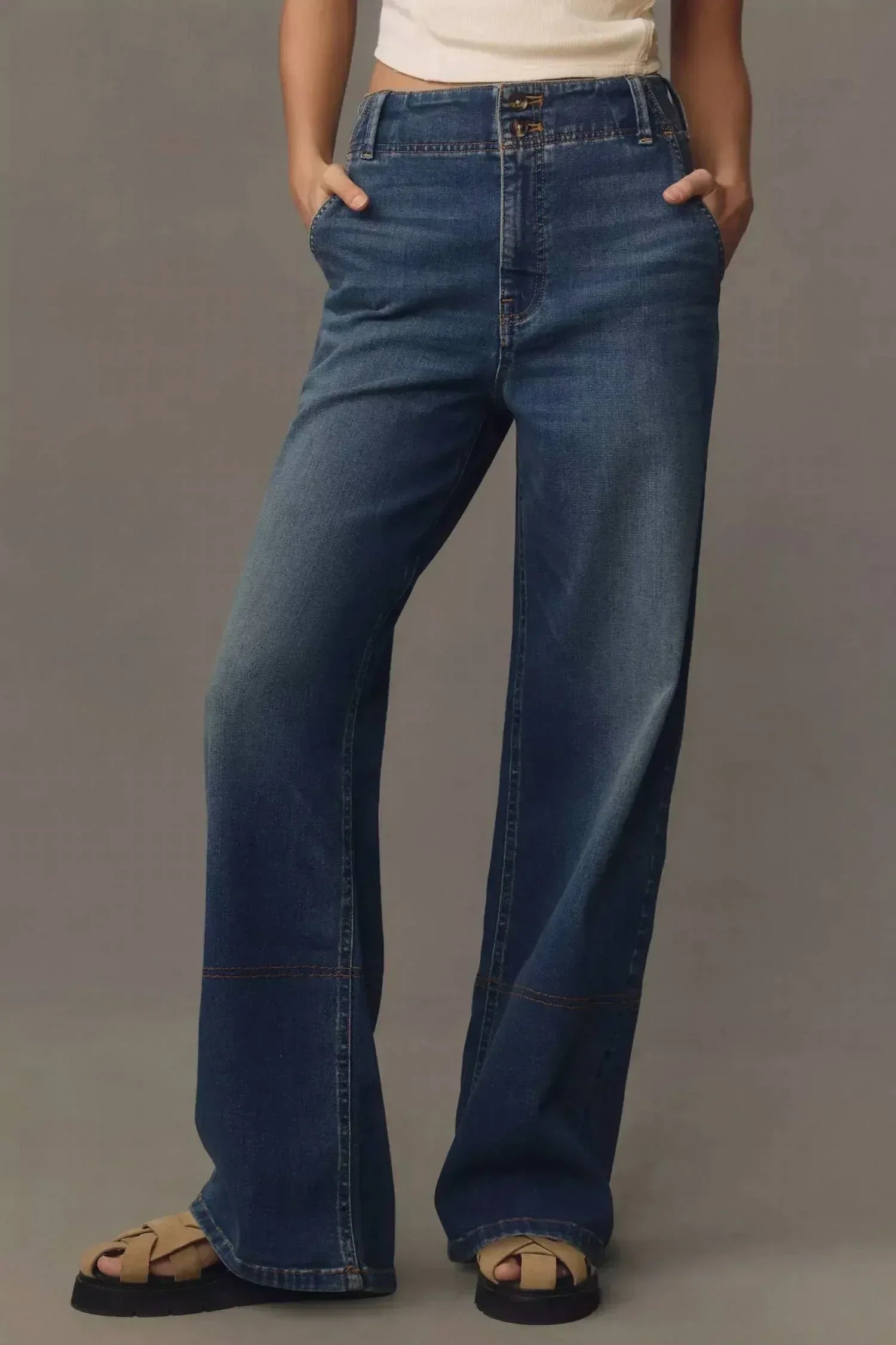 Pilcro - The Knit High Rise Wide-leg Trouser Jeans - Rack Hunt