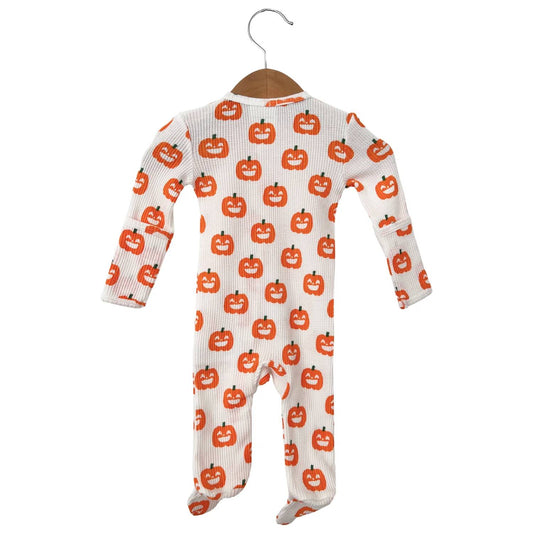 Kids Organic Waffle Zip Footie