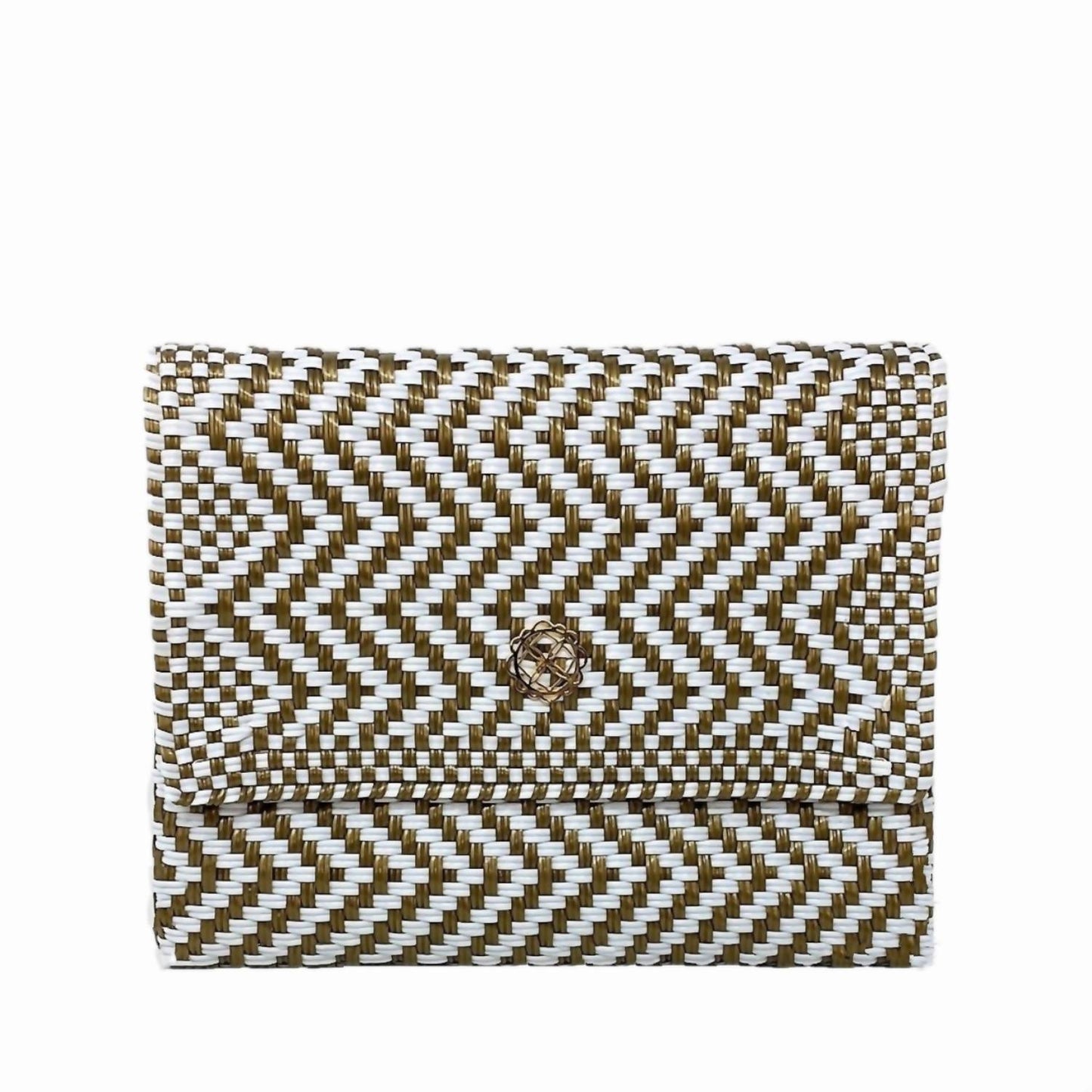 Women's Handmade Chevron Long Metal Chain Crossbody Bag