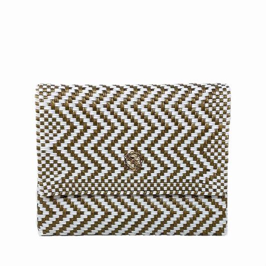 Women's Handmade Chevron Long Metal Chain Crossbody Bag