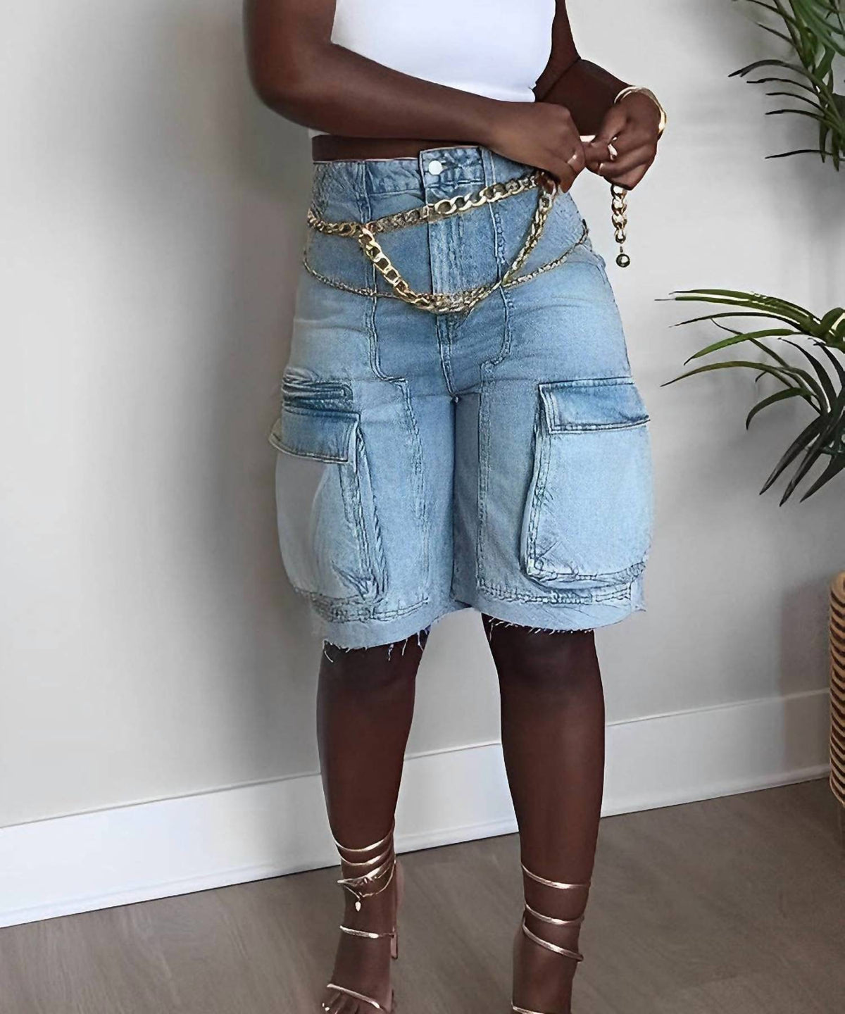 Cargo Pocket Denim Short