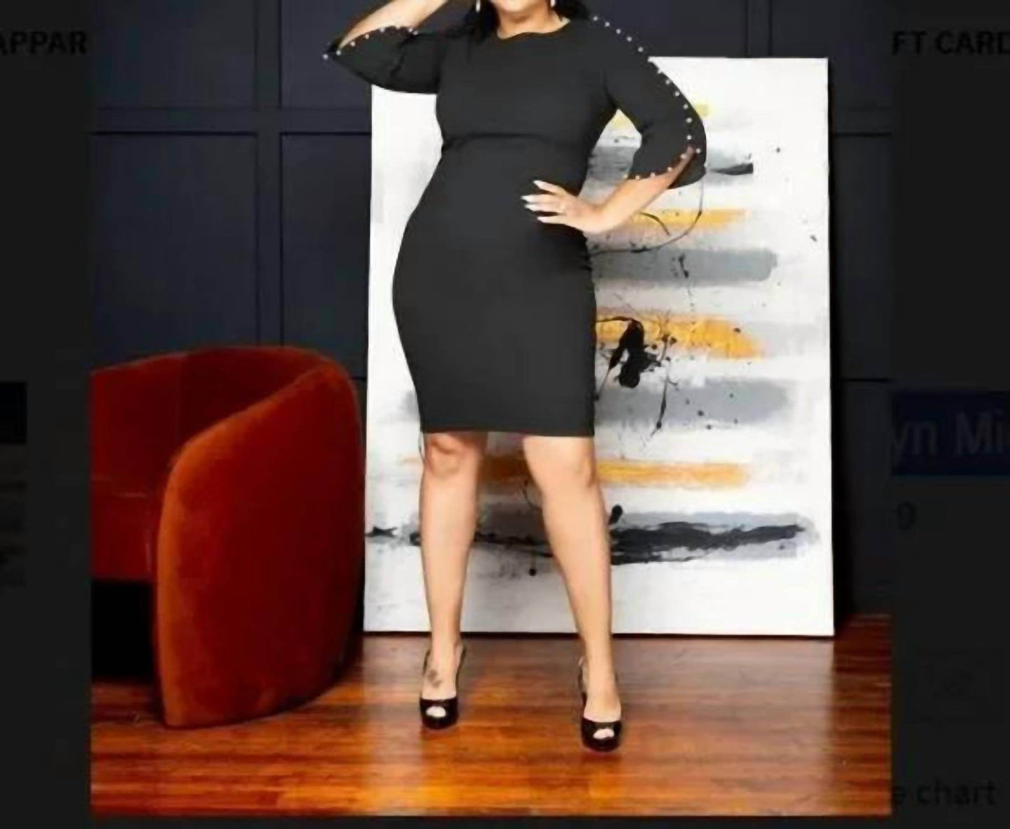 Allen Kay - Elegant Comfort Midi dress - Rack Hunt -