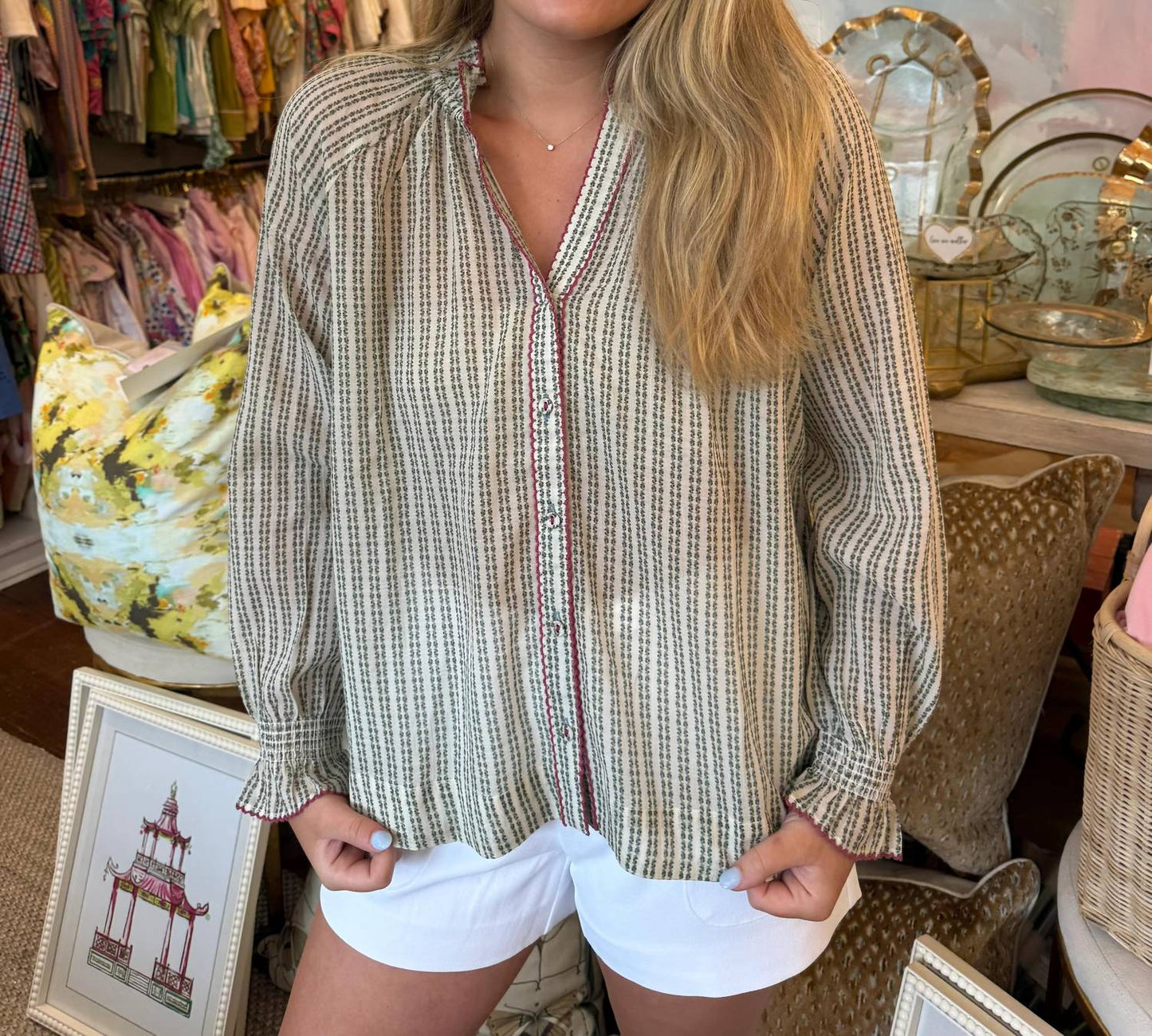 Floral Stripe Harper Top