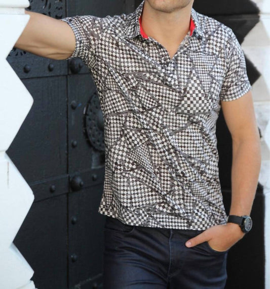 Geo Print Polo Shirt