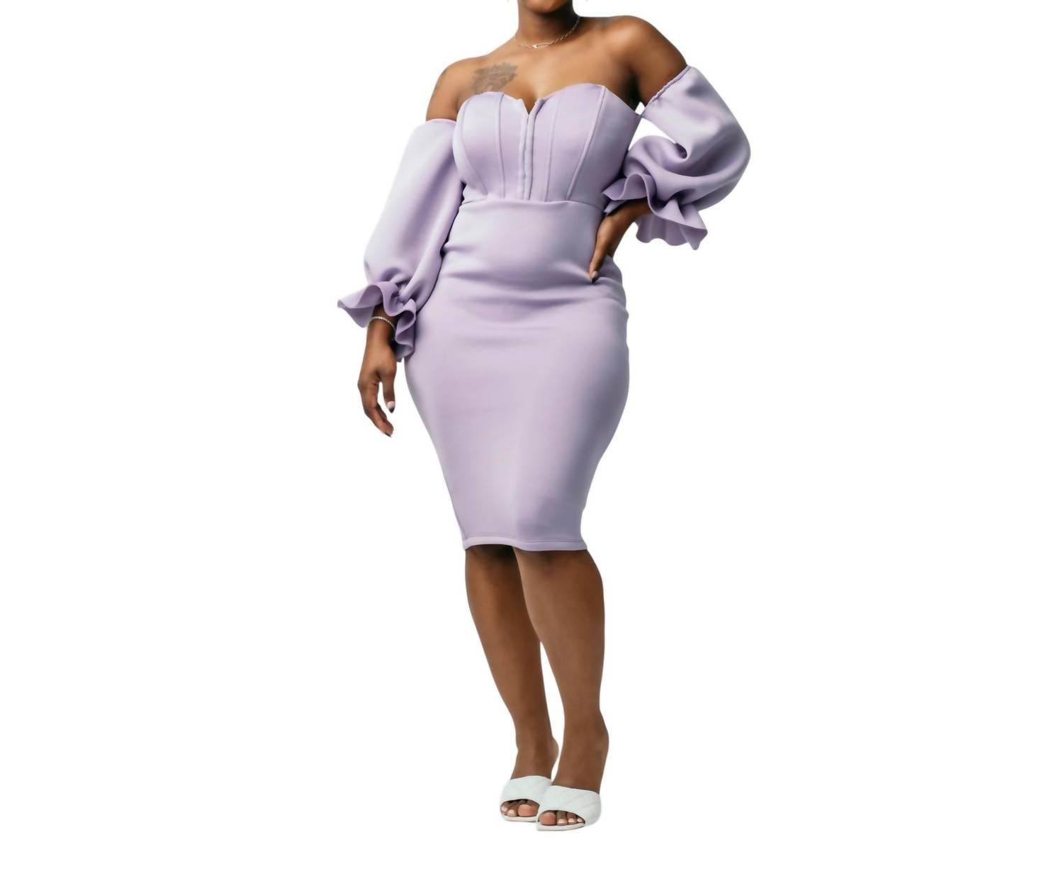 Vavavoom - Off The Shoulder Midi Dress - Rack Hunt -