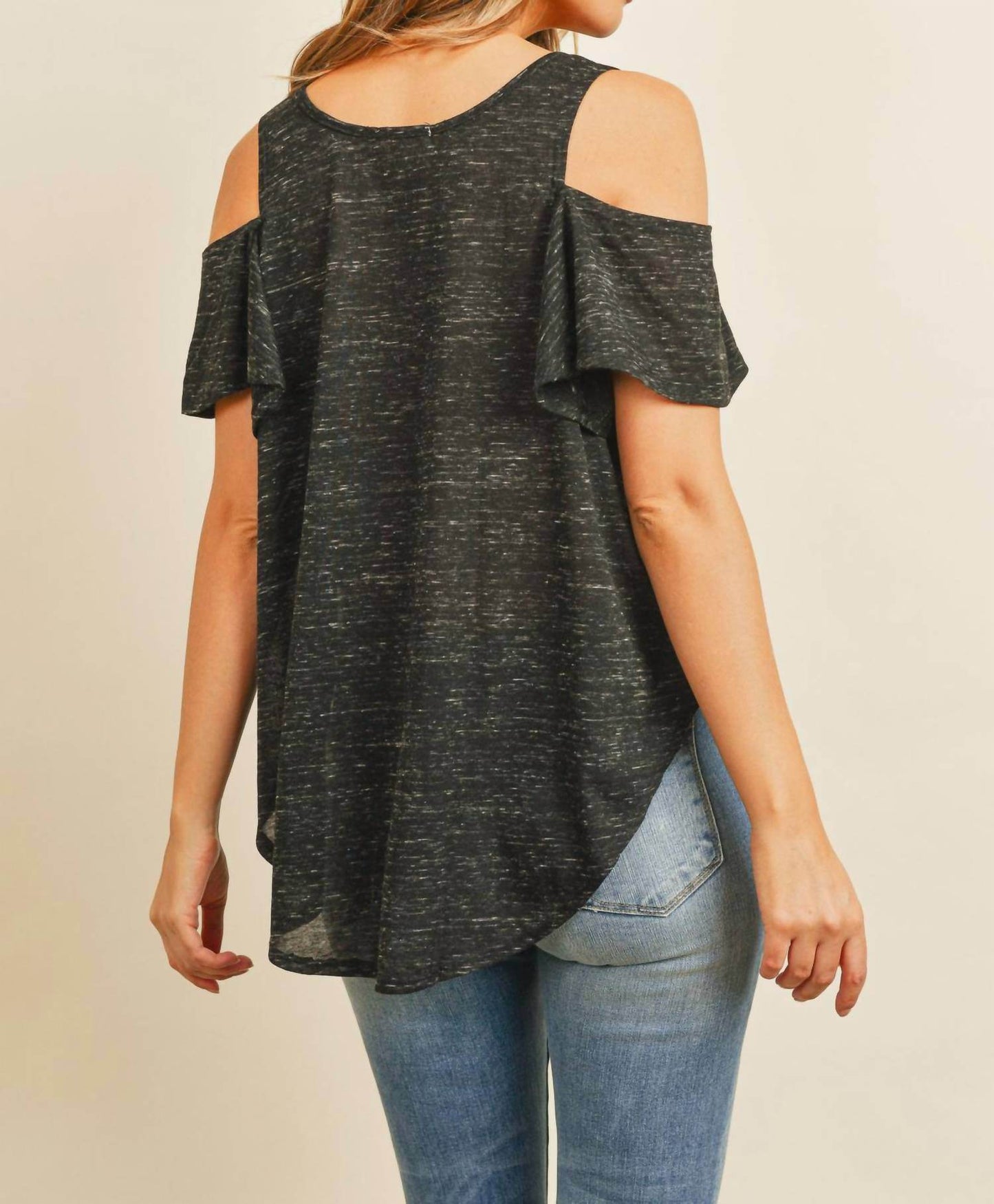 L.A. Hearts - Cold Shoulder Scoop Neck Curved Hem Top - Rack Hunt -