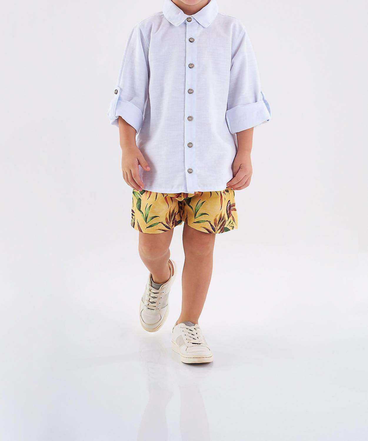Up Baby - Linen Shirt & Microfiber Bermuda Shorts Set - Rack Hunt