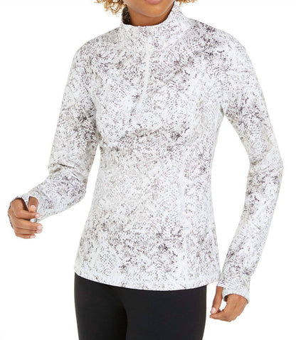 Activewear Snake Print Quarter Zip Top