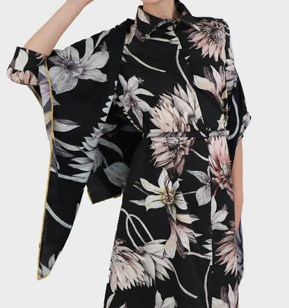 Women's Flower Printed Cashmere Scarf