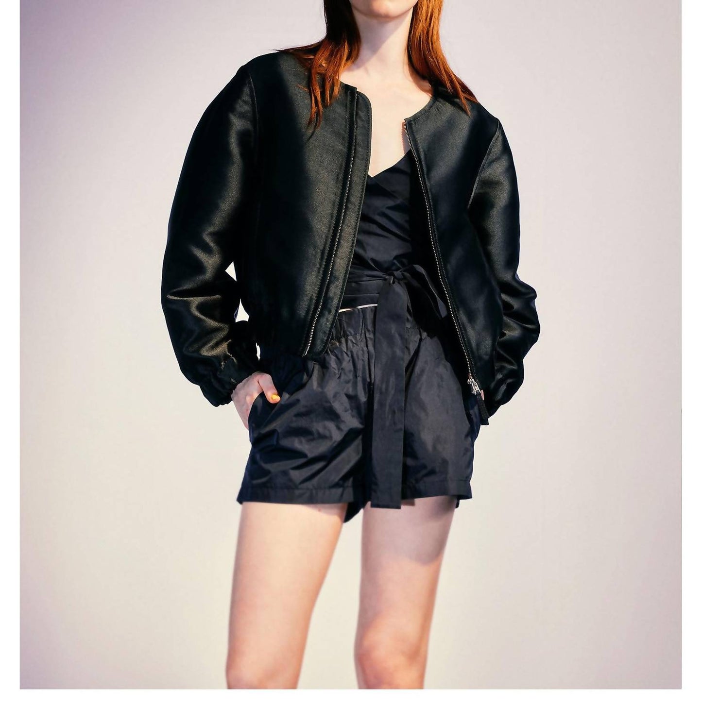 Classic Cropped Blouson Jacket