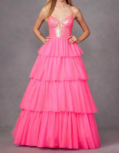 Juliet - Sleeveless A-line Ruffled Prom Dress - Rack Hunt