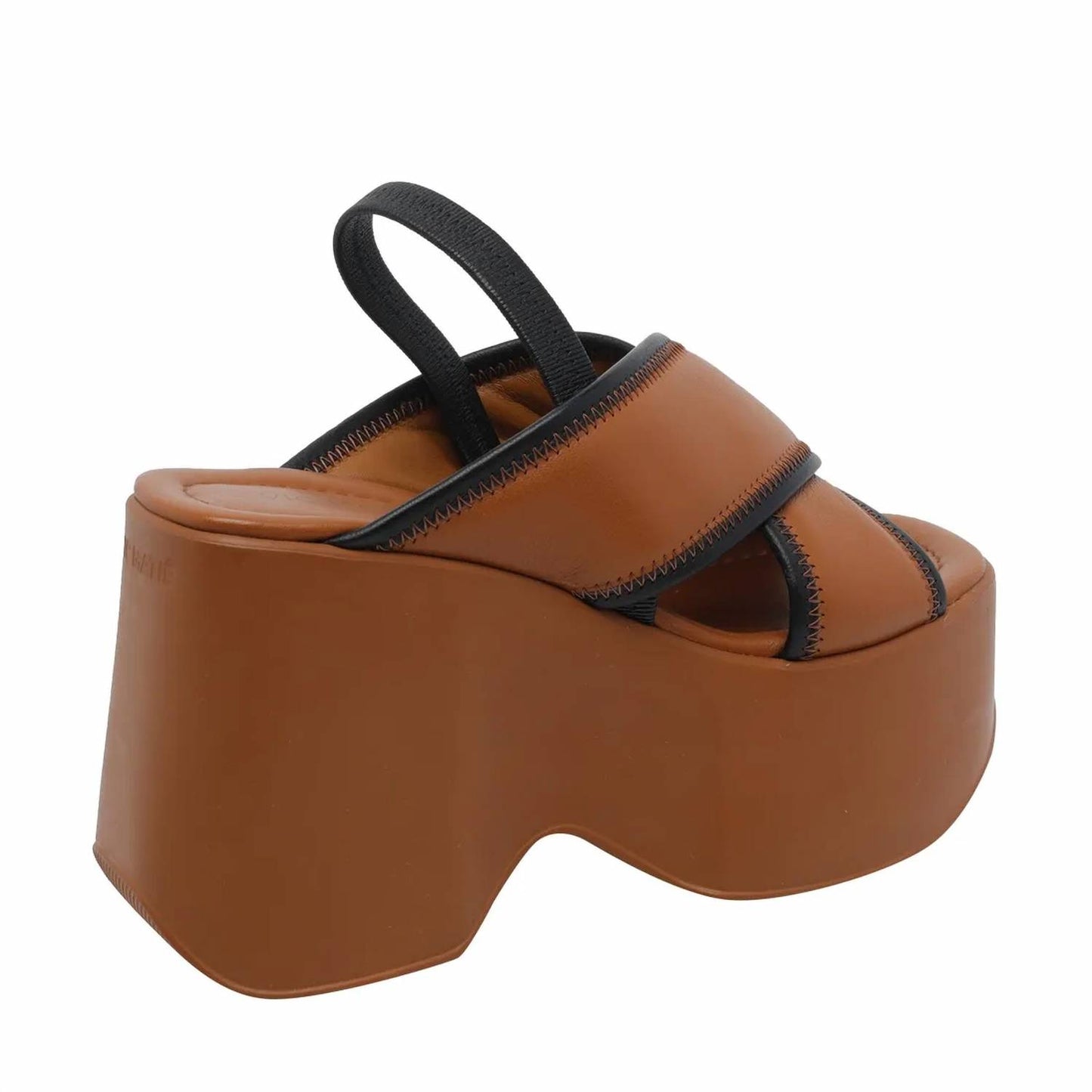 Women's Cognac Criss Cross Platform Sandal