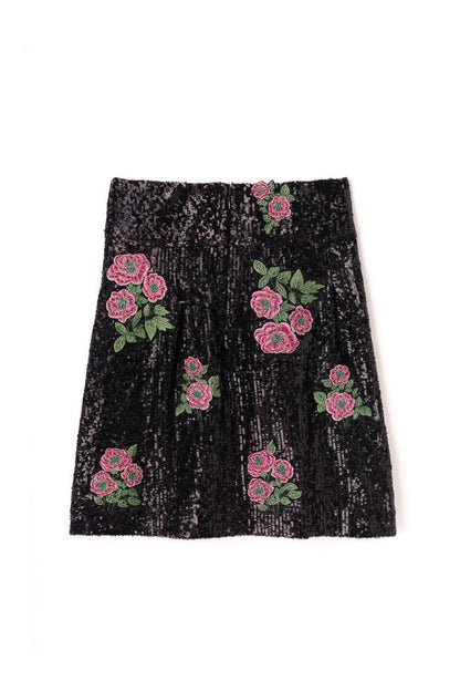 Sasha+Z - Women's Floral Sequins Skirt - Rack Hunt