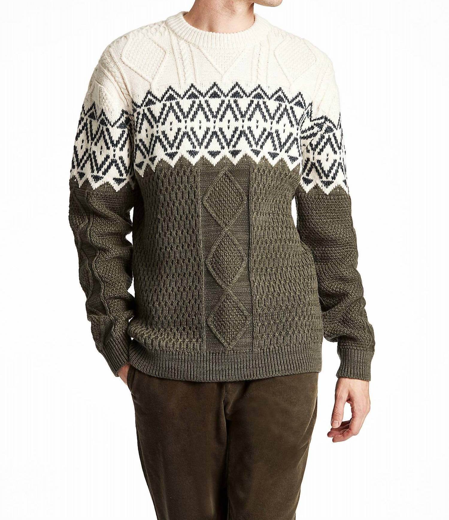 Lindbergh - Two Color Yolk Cable Knit Sweater - Rack Hunt -