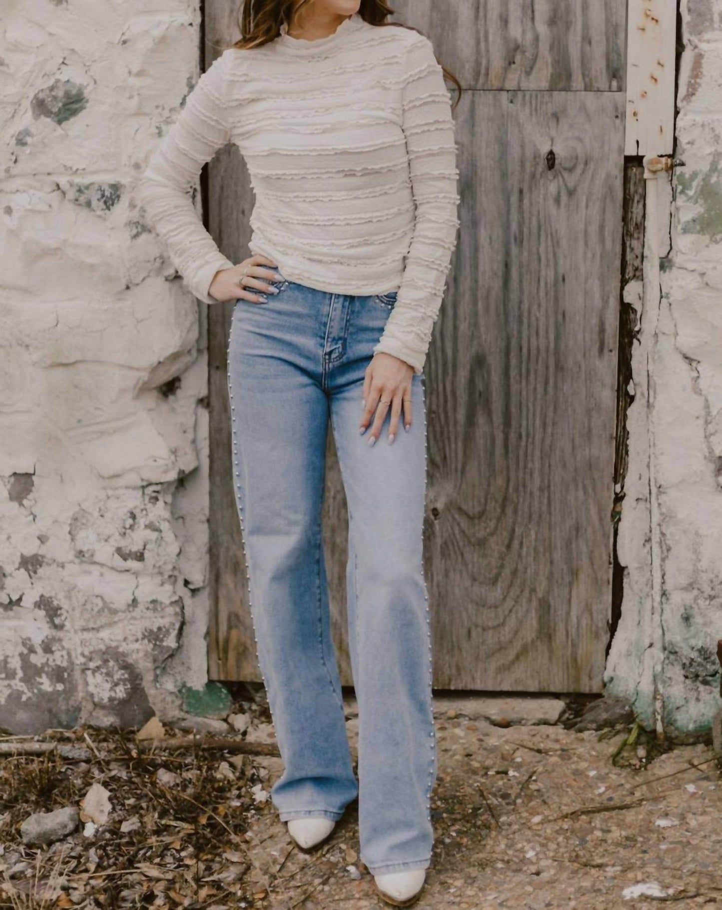 VIBRANT - Stud Me Straight Leg Jeans - Rack Hunt -