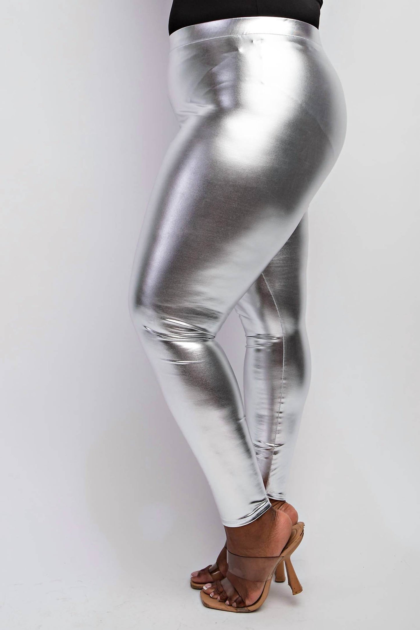 The Curve LA - Plus Size Faux Leather High Rise Leggings - Rack Hunt -