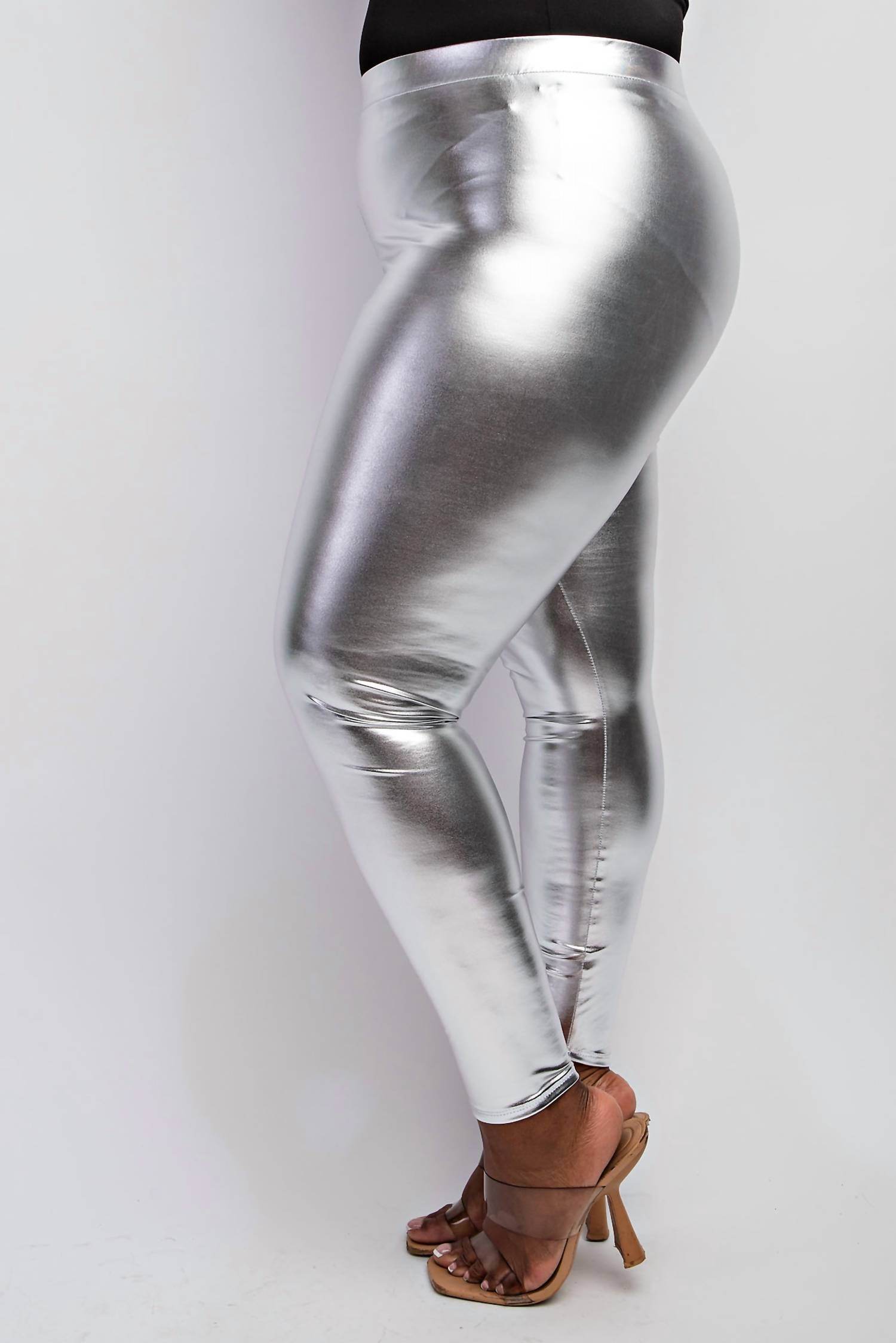 The Curve LA - Plus Size Faux Leather High Rise Leggings - Rack Hunt -