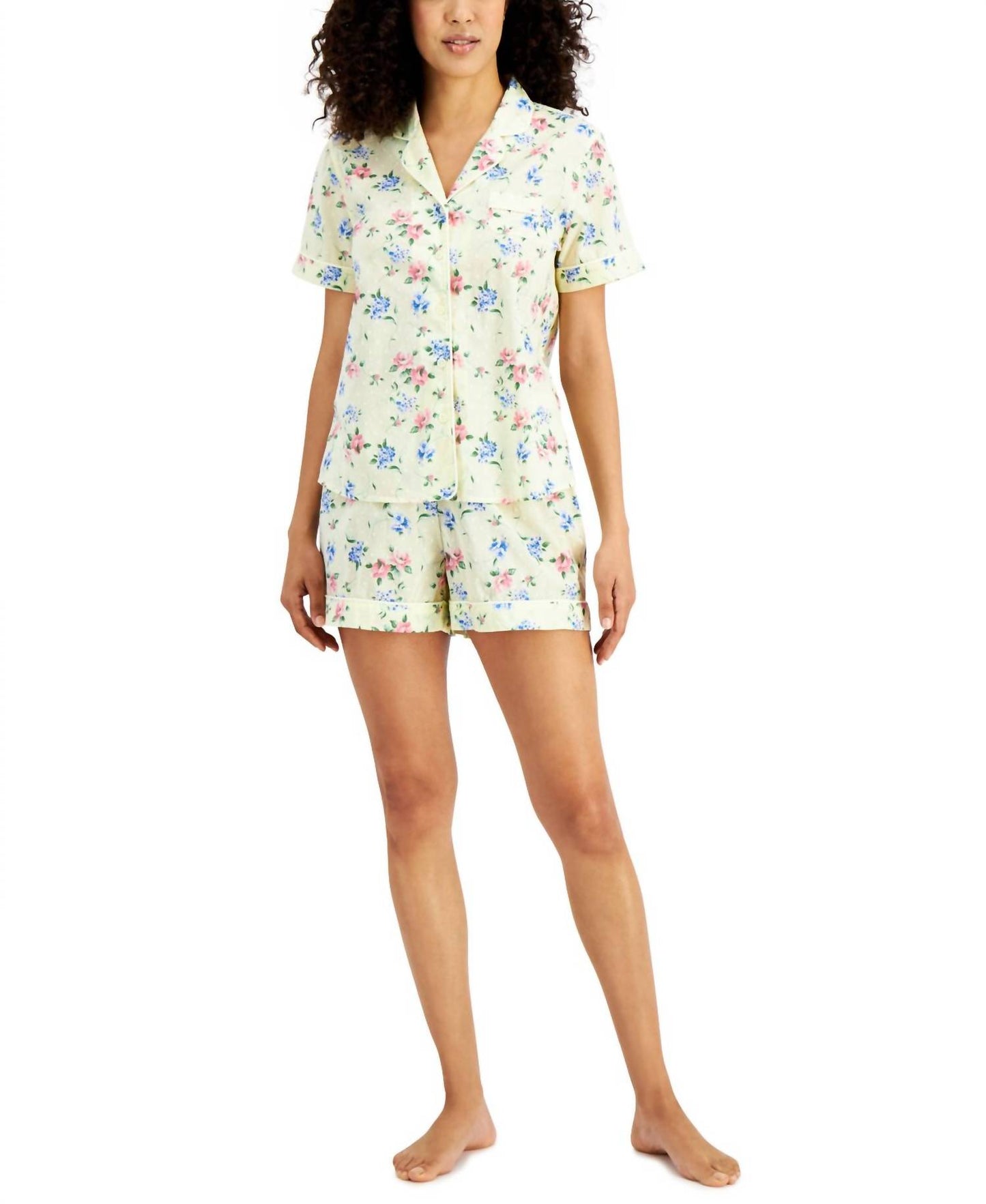 Cotton Swiss Dot Shorts Pajama Set