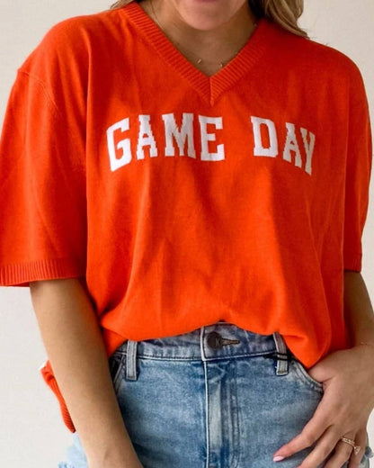 Game Day Short Sleeve Sweater