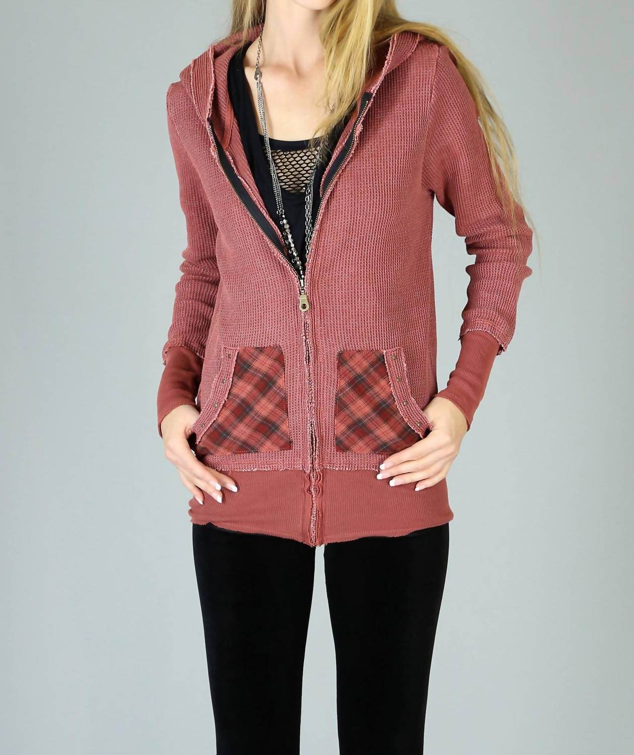 Tough Luv - 90's Seattle Thermal Tunic Hoodie - Rack Hunt -