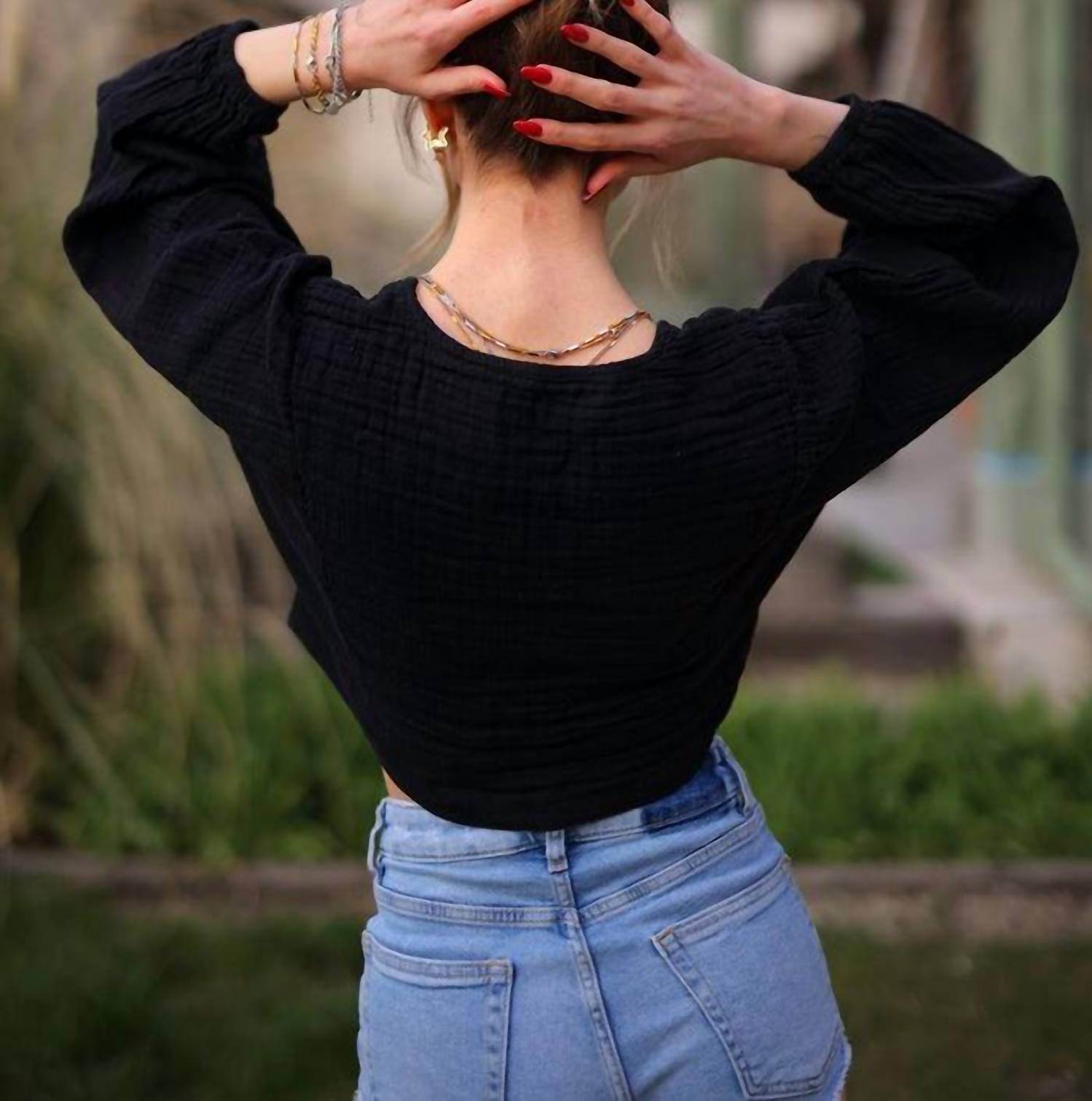 MOA - Crinkle Cotton Wrap Top - Rack Hunt