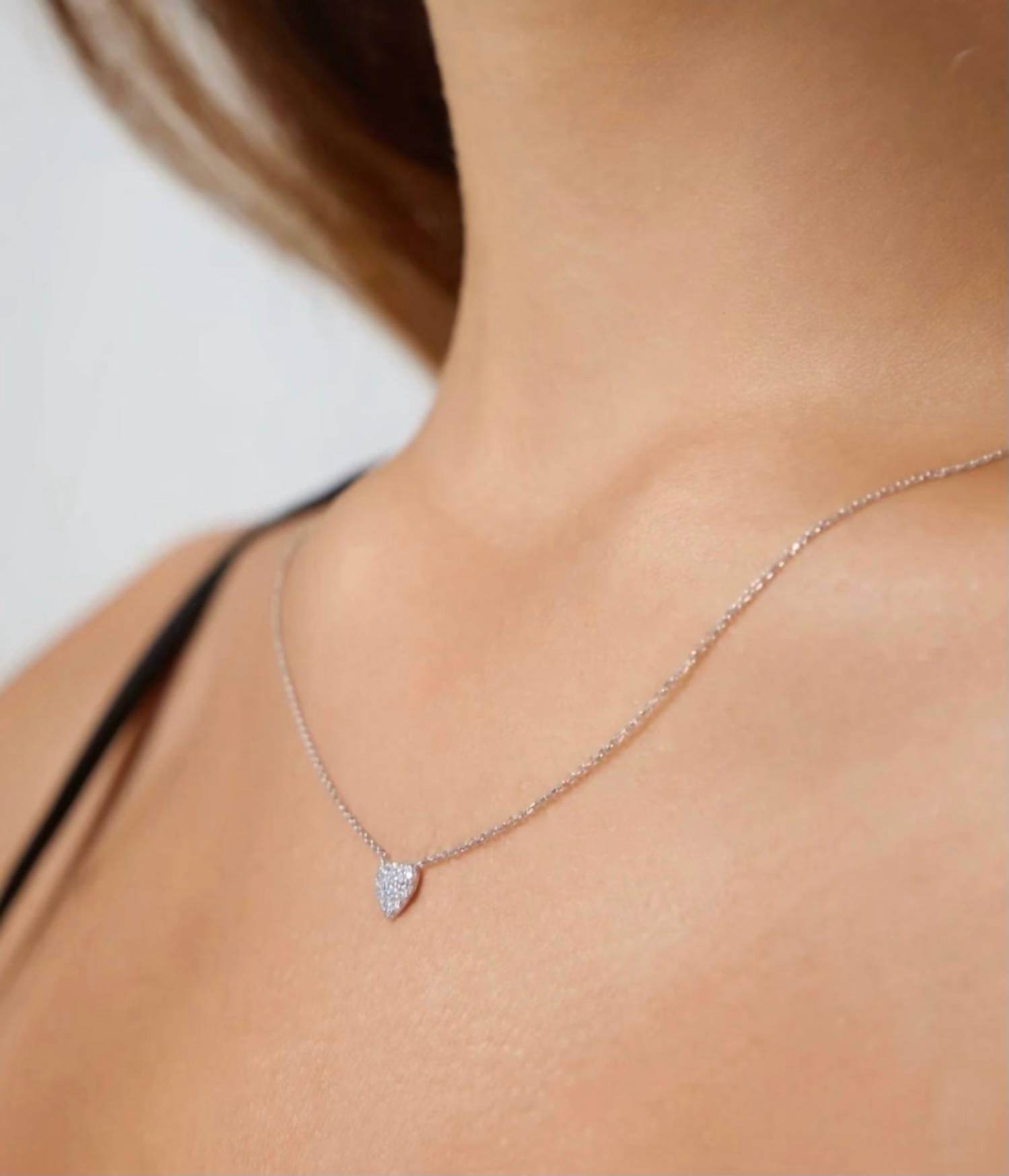 House of India - Women's Paved Small Heart Necklace - Rack Hunt -