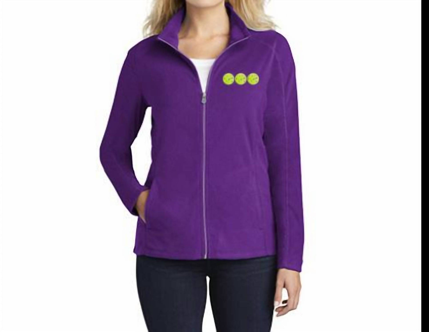 Fleece Full-zip Jacket With Embroidered Pickleball Logo